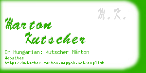 marton kutscher business card